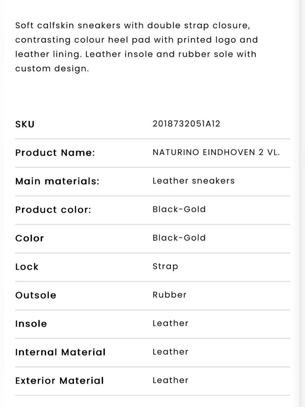 NWT NATURINO EINDHOVEN 2 VL.
Leather sneakers in Black - Picture 6 of 15